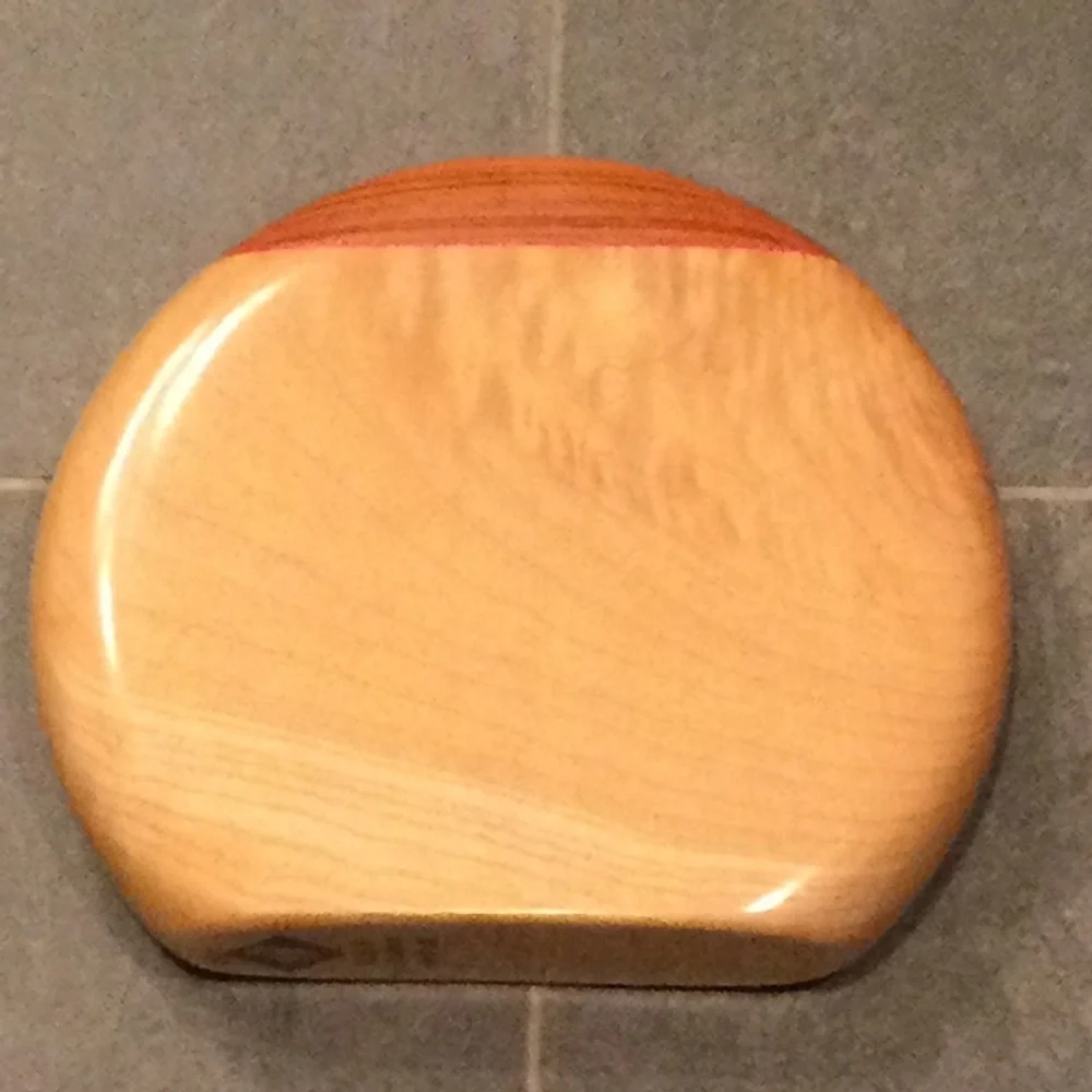 Tulipwood and maple wooden vase (5.5” x 1.5” x 6.25”)